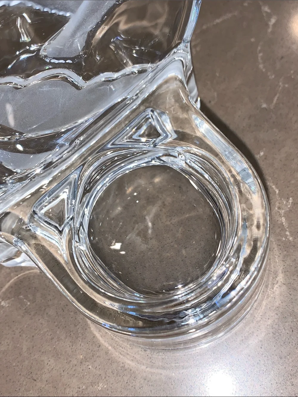 Vtg PartyLite Seagull and Sailboat Frosted/Clear Glass Tealight Candle Holder